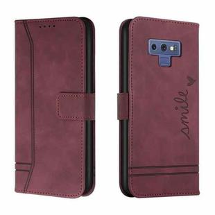For Samsung Galaxy Note9 Retro Skin Feel Horizontal Flip Soft TPU + PU Leather Case with Holder & Card Slots & Photo Frame(Wine Red)