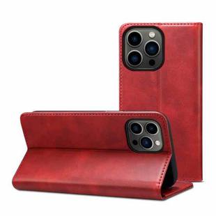 For iPhone 13 Pro Max Calf Texture Horizontal Flip Leather Case with Holder & Card Slots & Wallet (Red)