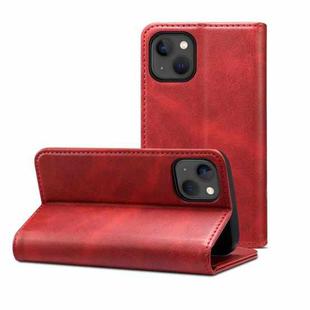 For iPhone 13 Calf Texture Horizontal Flip Leather Case with Holder & Card Slots & Wallet(Red)