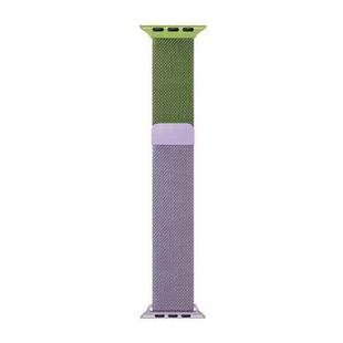 Gradient Color Milan Watch Band For Apple Watch Series 7 41mm/6&SE&5&4 40mm/3&2&1 38mm(Purple Green)