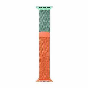 Gradient Color Milan Watch Band For Apple Watch Series 7 45mm/6&SE&5&4 44mm/3&2&1 42mm(Orange Light Blue)