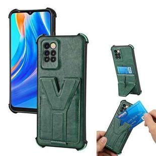 For Infinix Note 10 Pro Y Style Multifunction Card Stand Back Cover PU + TPU + PC Magnetic Shockproof Case(Green)