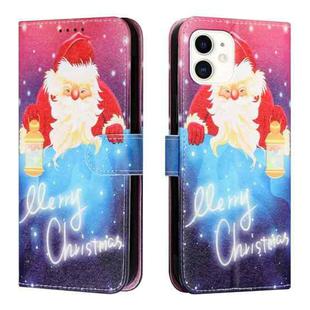 Silk Texture Christmas Painted Pattern Horizontal Flip Leather Case with Holder & Card Slots & Wallet & Photo Frame For iPhone 11(Santa Claus with Lantern)