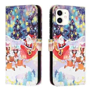 Silk Texture Christmas Painted Pattern Horizontal Flip Leather Case with Holder & Card Slots & Wallet & Photo Frame For iPhone 11(Gifts Santa Claus)