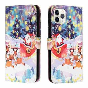 Silk Texture Christmas Painted Pattern Horizontal Flip Leather Case with Holder & Card Slots & Wallet & Photo Frame For iPhone 11 Pro(Gifts Santa Claus)