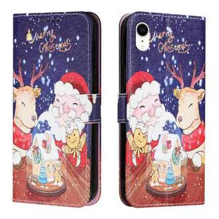 Silk Texture Christmas Painted Pattern Horizontal Flip Leather Case with Holder & Card Slots & Wallet & Photo Frame For iPhone XR(Music Santa Claus)