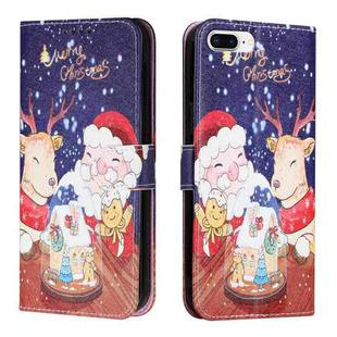 Silk Texture Christmas Painted Pattern Horizontal Flip Leather Case with Holder & Card Slots & Wallet & Photo Frame For iPhone 7 Plus / 8 Plus / 6s Plus / 6 Plus(Music Santa Claus)