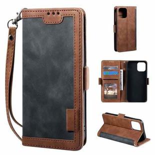 For iPhone 13 Retro Splicing Horizontal Flip Leather Case with Card Slots & Holder & Wallet(Grey)