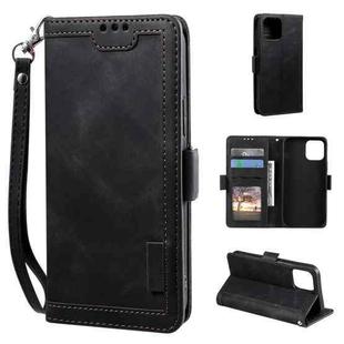For iPhone 13 Pro Max Retro Splicing Horizontal Flip Leather Case with Card Slots & Holder & Wallet (Black)