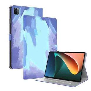 For Xiaomi Mi Pad 5 / 5 Pro Voltage Watercolor Pattern Skin Feel Magnetic Horizontal Flip PU Leather Case with Holder & Card Slots & Photo Frame & Sleep / Wake-up Function(Winter Snow)