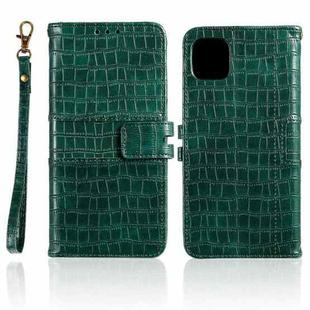 For iPhone 13 Regular Crocodile Texture Horizontal Flip Leather Case with Holder & Card Slots & Wallet & Photo Frame & Lanyard(Green)