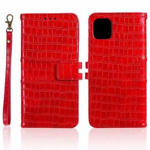 For iPhone 13 Regular Crocodile Texture Horizontal Flip Leather Case with Holder & Card Slots & Wallet & Photo Frame & Lanyard(Red)