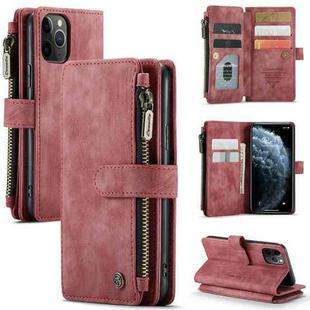 For iPhone 11 Pro CaseMe-C30 PU + TPU Multifunctional Horizontal Flip Leather Case with Holder & Card Slot & Wallet & Zipper Pocket (Red)