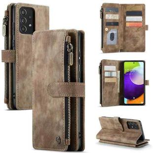 For Samsung Galaxy A52 5G / 4G CaseMe-C30 PU + TPU Multifunctional Horizontal Flip Leather Case with Holder & Card Slot & Wallet & Zipper Pocket(Brown)