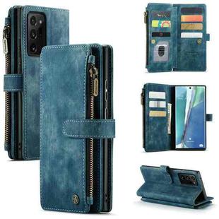 For Samsung Galaxy Note20 Ultra CaseMe-C30 PU + TPU Multifunctional Horizontal Flip Leather Case with Holder & Card Slot & Wallet & Zipper Pocket(Blue)