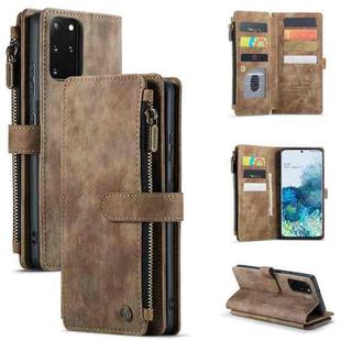 For Samsung Galaxy S20+ 5G CaseMe-C30 PU + TPU Multifunctional Horizontal Flip Leather Case with Holder & Card Slot & Wallet & Zipper Pocket(Brown)