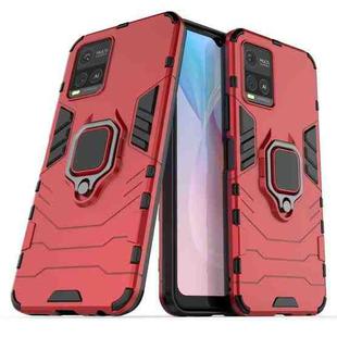 For vivo Y21 Shockproof PC + TPU Protective Case with Magnetic Ring Holder(Red)
