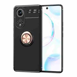 For Huawei Nova 9 Metal Ring Holder 360 Degree Rotating TPU Case(Black Gold)