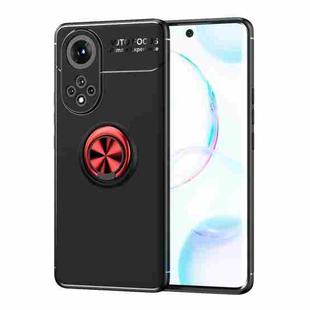 For Huawei Nova 9 Metal Ring Holder 360 Degree Rotating TPU Case(Black Red)