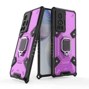 For vivo X70 Pro Space PC+TPU Shockproof Case with Ring Holder(Purple)