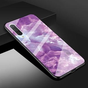 For Xiaomi Mi CC9e Marble Glass Protective Case(Purple)