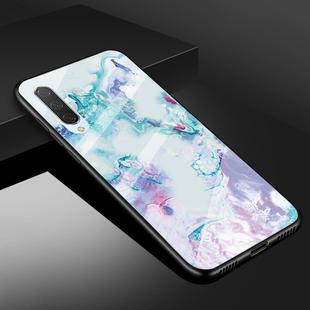 For Xiaomi Mi CC9e Marble Glass Protective Case(Ink Purple)