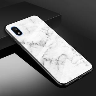 For Xiaomi Redmi 7A Marble Glass Protective Case(White)
