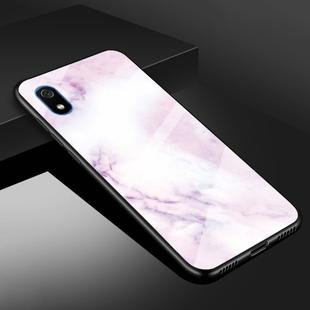 For Xiaomi Redmi 7A Marble Glass Protective Case(Pink)