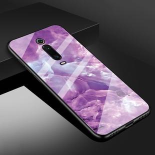 For Xiaomi Redmi K20 Marble Glass Protective Case(Purple)