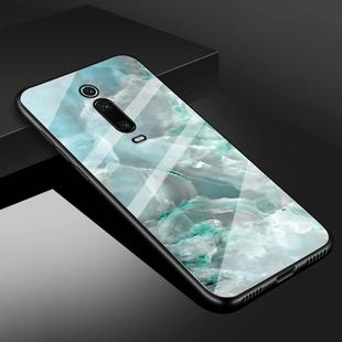 For Xiaomi Redmi K20 Marble Glass Protective Case(Cyan)