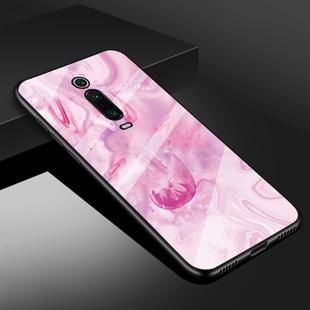 For Xiaomi Redmi K20 Marble Glass Protective Case(Rose Red)