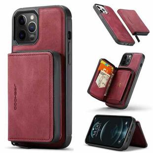 For iPhone 13 Pro JEEHOOD Magnetic Zipper Horizontal Flip Leather Case with Holder & Card Slot & Wallet (Red)