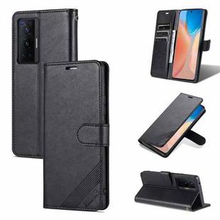 For vivo X70 AZNS Sheepskin Texture Horizontal Flip Leather Case with Holder & Card Slots & Wallet(Black)