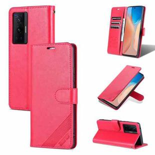 For vivo X70 AZNS Sheepskin Texture Horizontal Flip Leather Case with Holder & Card Slots & Wallet(Red)