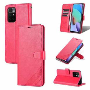 For Xiaomi Redmi 10 AZNS Sheepskin Texture Horizontal Flip Leather Case with Holder & Card Slots & Wallet(Red)