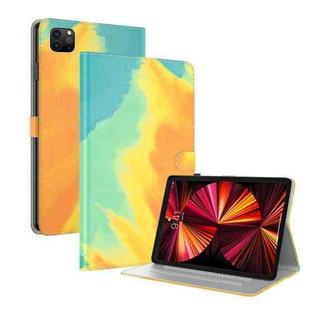 For iPad Pro 11 2022 / 2021 / 2018 / Air 2020 10.9 Watercolor Pattern Skin Feel Magnetic Leather Tablet Case with Holder & Card Slots & Photo Frame & Sleep / Wake-up Function(Autumn Leaves)