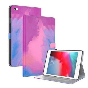 Watercolor Pattern Skin Feel Magnetic Horizontal Flip PU Leather Case with Holder & Card Slots & Photo Frame & Sleep / Wake-up Function For iPad mini 5 / 4 / 3 / 2 / 1(Purple Red)