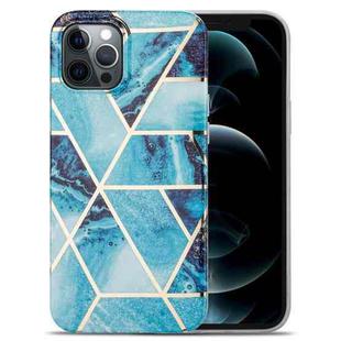 For iPhone 13 Splicing Marble Pattern TPU Protective Case(Blue)