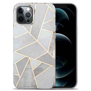 For iPhone 13 Splicing Marble Pattern TPU Protective Case(Grey White)