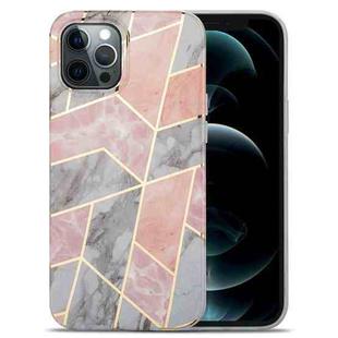 For iPhone 13 Pro Splicing Marble Pattern TPU Protective Case (Pink Grey)