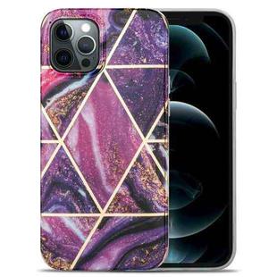 For iPhone 13 Pro Splicing Marble Pattern TPU Protective Case (Purple)