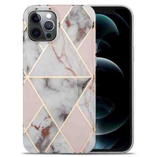 For iPhone 13 Pro Max Splicing Marble Pattern TPU Protective Case (Light Pink Grey)