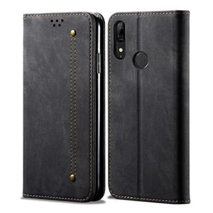 For Huawei P Smart Z / Y9 Prime Denim Texture Casual Style Horizontal Flip Leather Case with Holder & Card Slots & Wallet(Black)
