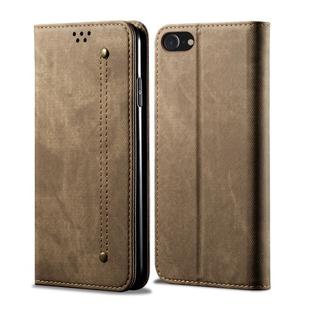 For iPhone 6 / 6s Denim Texture Casual Style Horizontal Flip Leather Case with Holder & Card Slots & Wallet(Khaki)