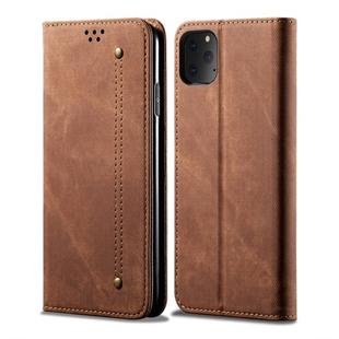 For iPhone 11 Pro Denim Texture Casual Style Horizontal Flip Leather Case with Holder & Card Slots & Wallet(Brown)
