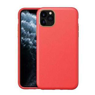 Electroplating Leather Texture PC + TPU Shockproof Case For iPhone 12 Pro Max(Red)