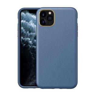 Electroplating Leather Texture PC + TPU Shockproof Case For iPhone 11 Pro Max(Sapphire Blue)