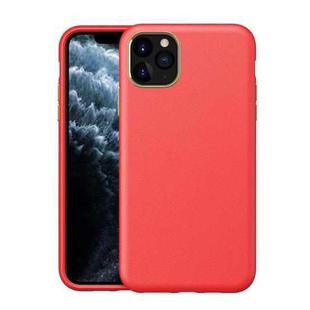 Electroplating Leather Texture PC + TPU Shockproof Case For iPhone 11 Pro(Red)