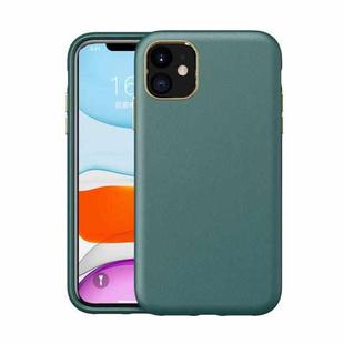 Electroplating Leather Texture PC + TPU Shockproof Case For iPhone 11(Green)
