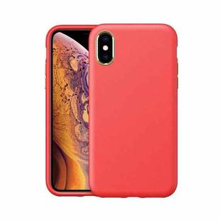Electroplating Leather Texture PC + TPU Shockproof Case For iPhone X & XS(Red)